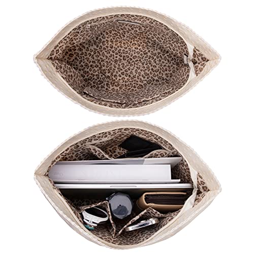 Milan Chiva Tote Bag for Women with Zipper Large Ostrich Vegan Leather Shoulder Purses and Handbags4