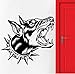 Animali Decalcomanie da muro Garage Decor Patrol Security Angry Dog Head Adesivi murali in vinile Azienda Office Window Door Decoration 44x42cm