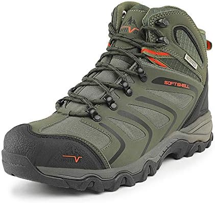NORTIV 8 Men's 160448_M Olive Green Black Orange Ankle High Waterproof Hiking Boots Outdoor Lightweight Shoes Trekking Trails Size 11 M US
