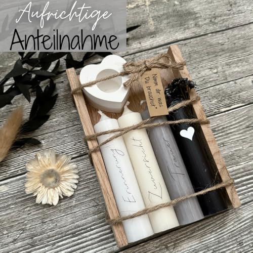 Trauergeschenk - Nimm dir was du brauchst Kerzen -Trost Geschenk - Trauerkerze - Beerdigung - Andenken an Verstorbene - Erinnerungslicht - Trockenblumen - Trauergeschenke von Herzen (Variante 1)