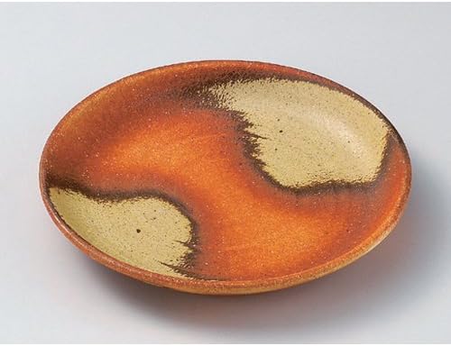 Set of 10 (Large) Shigaraki Style Flame 7.0 Plates, 8.3 x 1.2 inches (21 x 3 cm), Soil, Japanese Tableware, Restaurant, Inn, Commercial Use