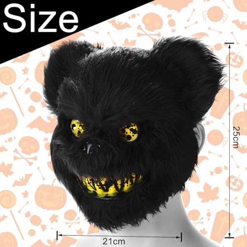 UNOLIGA Halloween Maske Horror Bärenmaske, Gruselige Halloween Maske für Erwachsene Kinder, Lustige Maske für Halloween Kostüm Karnevalsparty Cosplay Maskerade, Blutige Bären Maske