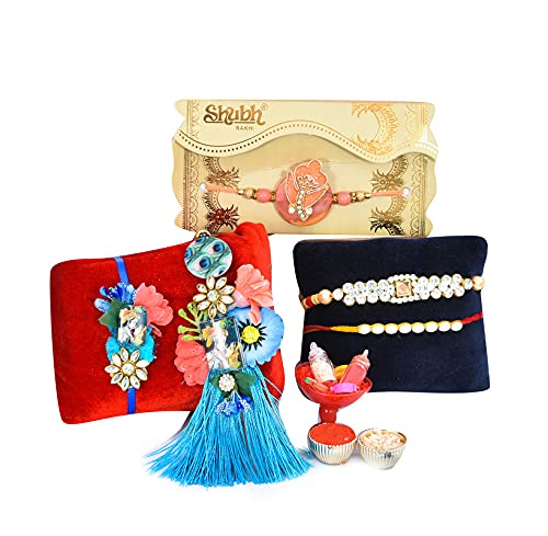 Image of NUTRI MIRACLE Rakhi Dry Fruit & Nut Gifts For Brother /Bhai With Fancy Designer Rakhis For Family,550gm