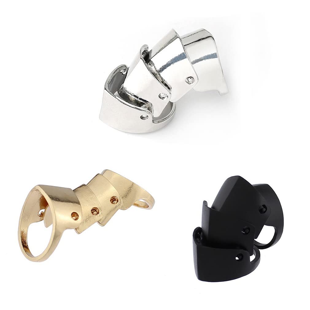 Fuywoqp Unisex Gold,Silver,Black Gothic Punk Rock Joint Knuckle Ring, Full Finger Knuckle Rings, 3Pcs