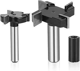 CNC Spoilboard Surfacing Router Bits,1inch Cutting Diameter 1/4 inch Shankplus2inch Cutting Diameter 1/2 inch Shank, Slab Flattening Router Bit Planing Bit Wood Planing Bit Dado Planer Perfectly forSurfacing, Rabbeting, Flycutter, Leveler, Surface Planer(Carbide) 2 pieces
