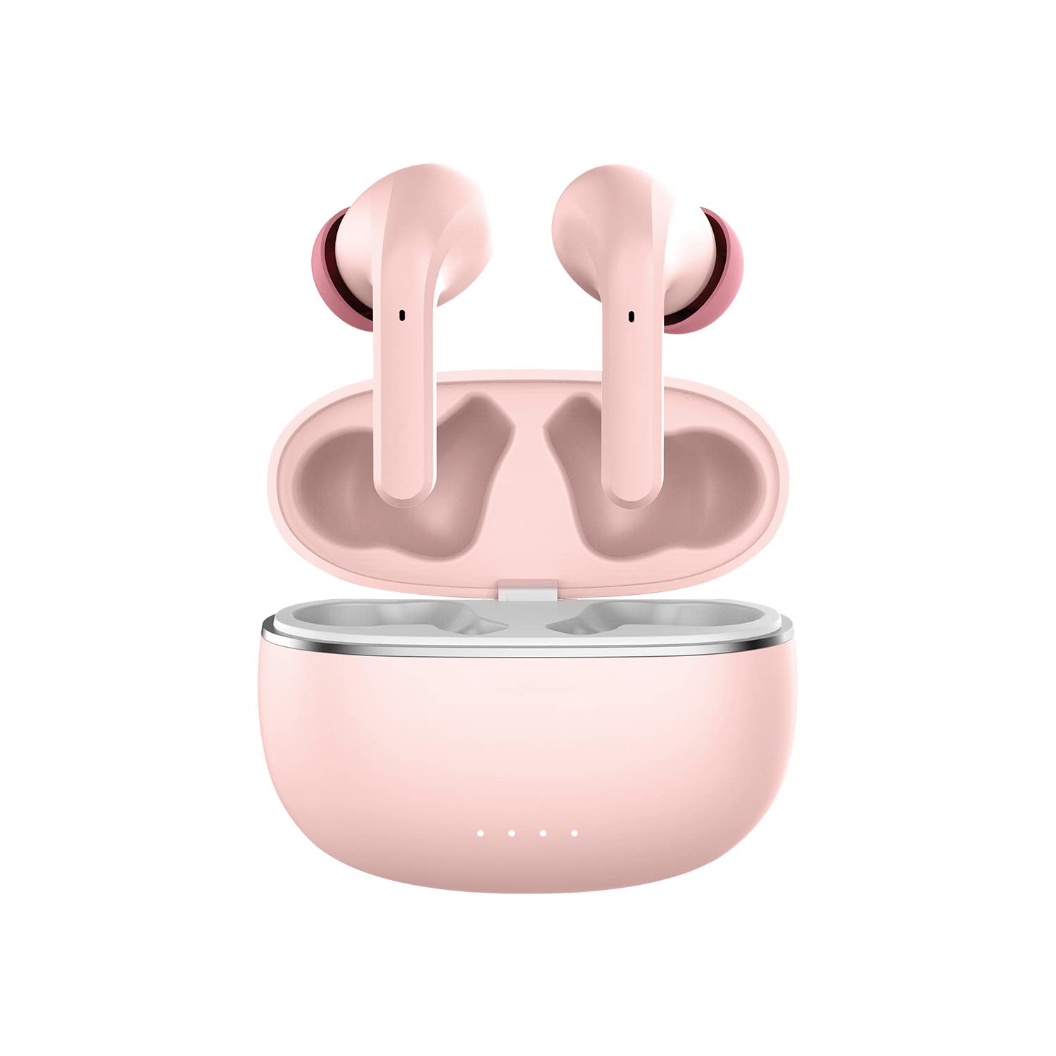 FOREVER Auriculares inalámbricos Bluetooth 5.3 modos ANC TWE-210 EARP con estuche de carga micrófono, control, indicadores LED auriculares intraurales (rosa)