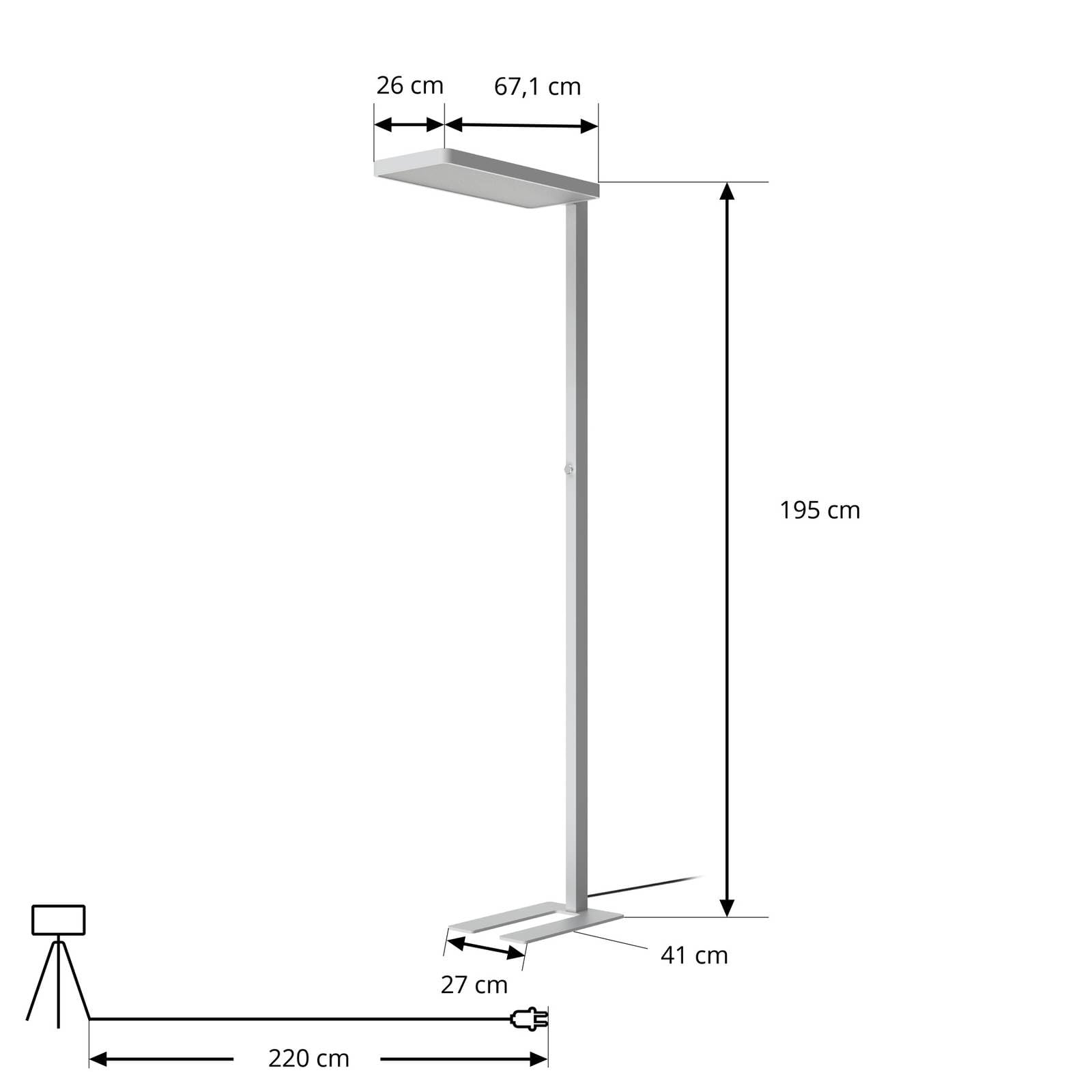 Arcchio LED Timon (nowoczesny) aluminium z aluminium m.in. do gabinetu/biura, w zestawie źródło światła