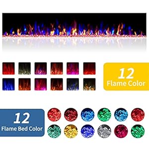 ZAFRO Electric Fireplace 30'' with Remote Control, Recessed Wall Mounted Electric Fireplace with Adjustable 12-Color Flame Brightness & Speed ZAFRO Electric Fireplace 30 with Remote Control Recessed Wall Mounted Electric Fireplace with Adjustable 12 Color Flame Brightness Speed
