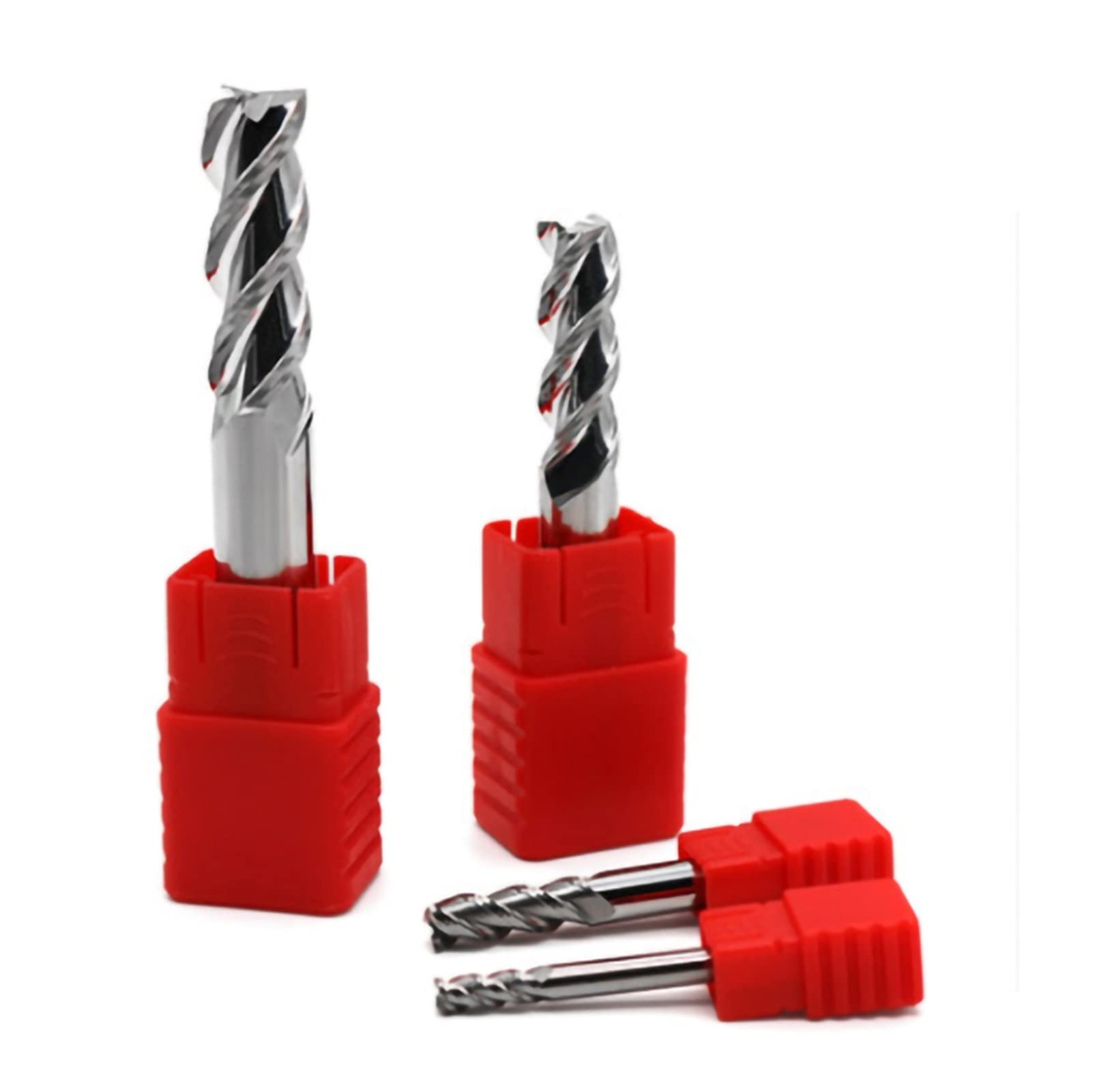 Fraises à défoncer CNC Outil de travail du bois 3 lames carbure cémenté Fraise à bout aluminium cuivre bois Cutter en acier tungstène Taille : 10 x 10DX75L-3F, couleur : 5 pièces)