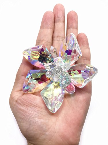 QTMY Multicolor Crystal Flower Shoe Clips DIY Crafts Findings Accessories 1 Pair (Crystal Shoe Clips)