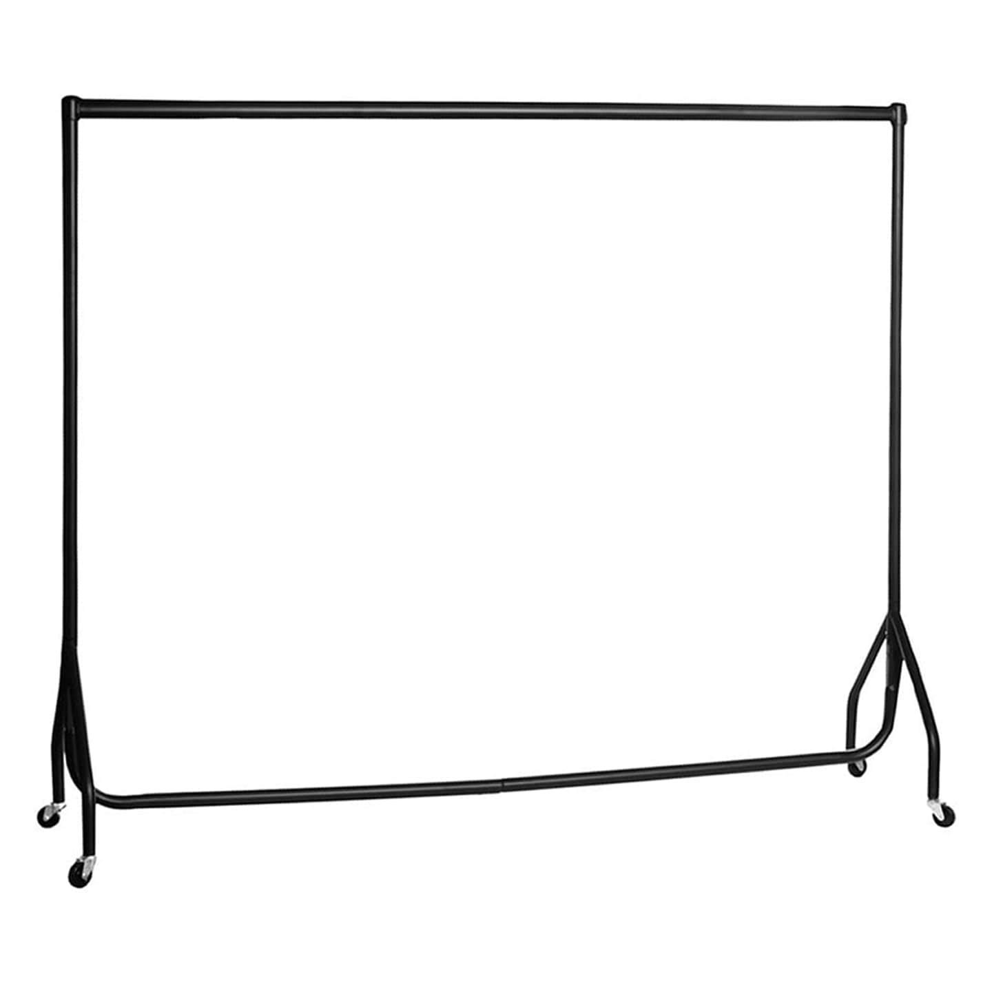 Msf Black Heavyduty Compact Garment/Clothes Rail 6Ft Wide X 5Ft Height Garment Rack Steel (Free Next Working Day Delivery)