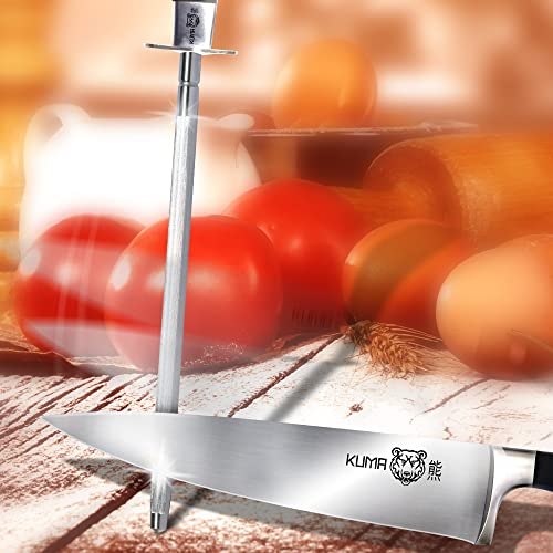 Kuma Kitchen Knife Sharpener - User Friendly - 8 Inch Steel Honing Rod For Sharpening Your Chef's Knife, Carving Knife, Chopping Knives, And More! - Easily Hone & Recover Your Sharp Edge Today! #TOP4