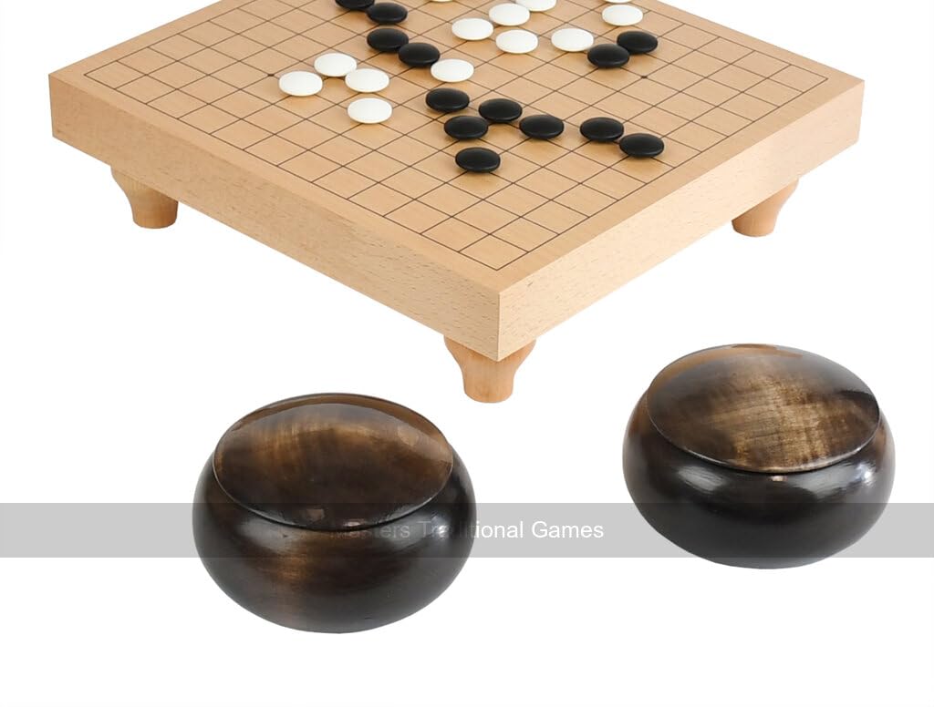 13 x 13 Go Table Set with 8mm Stones and Dark Bowls