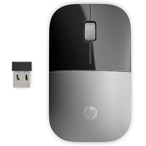 HP Z3700 G2 Wireless Mouse - Natural Silver, Sleek Portable Design fits Comfortably Anywhere, 2.4GHz Wireless Receiver, Blue Optical Sensor, Wins PC, Laptop, Notebook, Mac, Chromebook (66Z09AA#ABL)