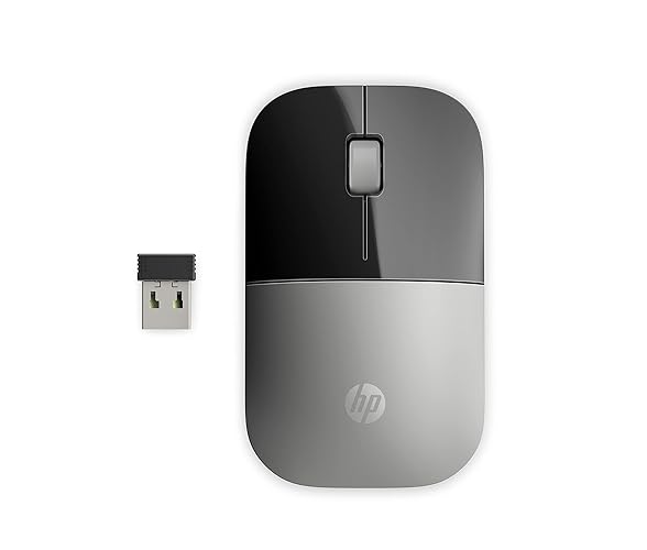 HP Z3700 G2 Wireless Mouse - Natural Silver, Sleek Portable Design fits Comfortably Anywhere, 2.4GHz Wireless Receiver, Blue Optical Sensor, Wins PC, Laptop, Notebook, Mac, Chromebook (66Z09AA#ABL)