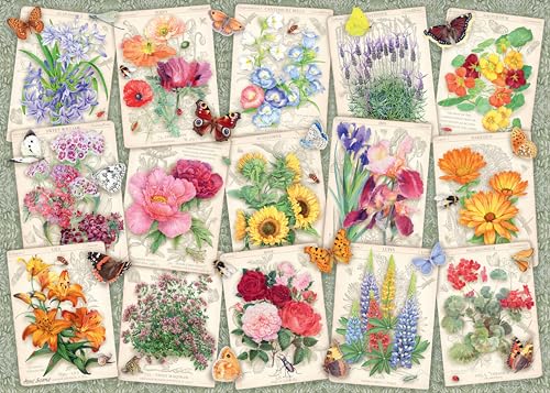 Ravensburger - Puzzle Adulte - Puzzle 1000 pièces - Affiches de Fleurs du Jardin​ - Adultes et Enfants à partir de 14 Ans - Puzzle de qualité supérieure...