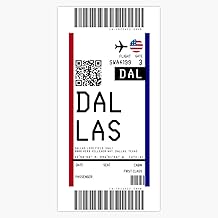 Dallas Love Field (DAL) Boarding Pass rickrolled Magnetic Reusable Bumper Vinyl Sticker 5"