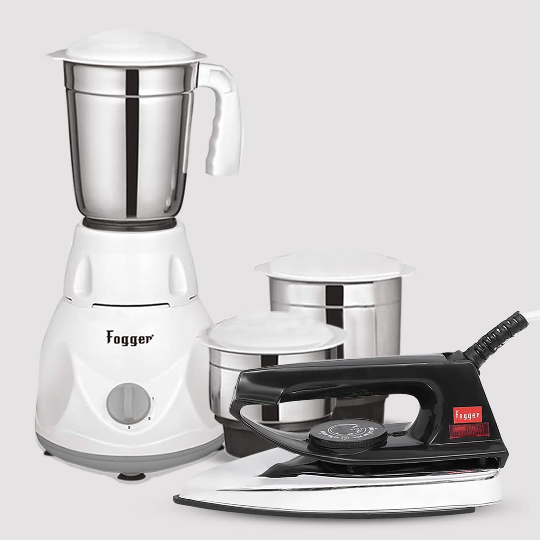 Buy Fogger Diamond Mixer Grinder, 500W, 3 Jars (White) With Max 750W