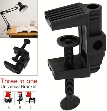 Coverzone Clamp Table Lamp 3 Different Changeable Compression Methods - Angle Adjustable 3 Joint Work Table Lamp | SY-444 Bulb Not Included [Energy Class A]