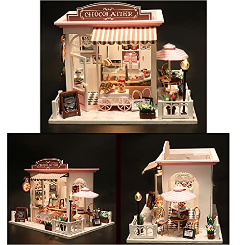 Hosdiy DIY Puppenhaus Bausatz Holz - Miniatur Haus Bausatz mit Möbeln , Musik und LED-Licht - Geschenk für Erwachsene… – Bild 6