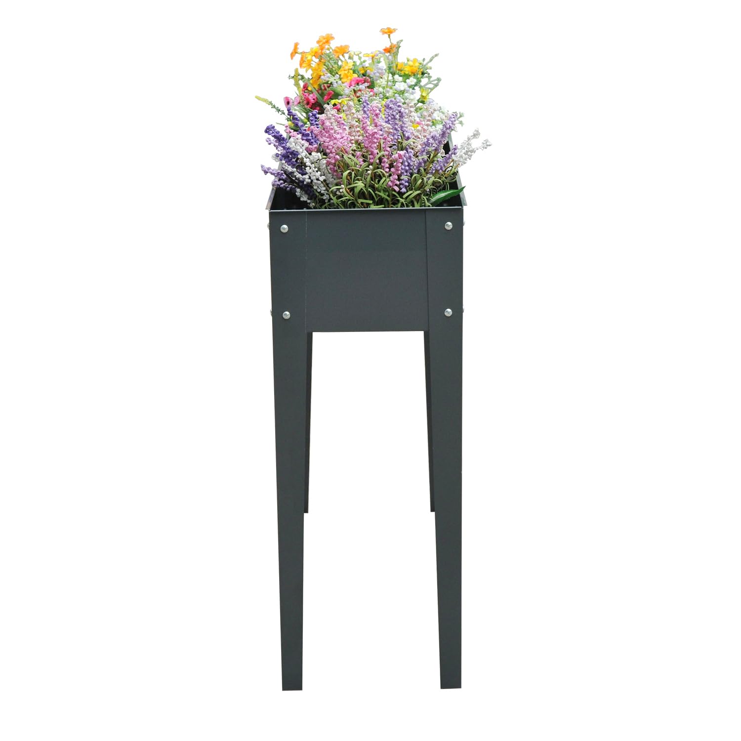 Outsunny Hochbeet Metall mit Füßen 3 Abflusslöchern 100 x 30 x 80 cm