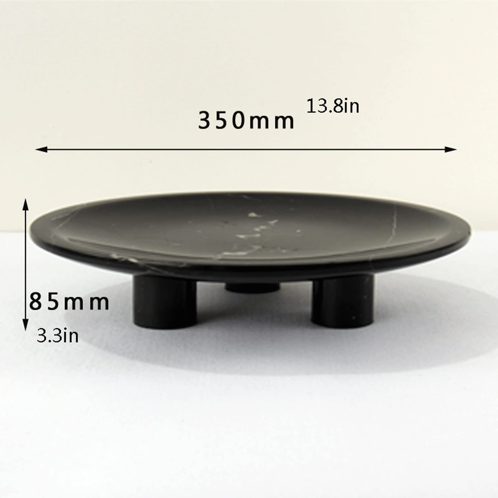Bandeja Trans Bandeja de mármol de la Bandeja de mármol de la Bandeja Premium Sala de Estar Sala de Estar Mesa de café Bandeja de la Bandeja de Frutas Negro 13.8" Bandeja Antideslizante