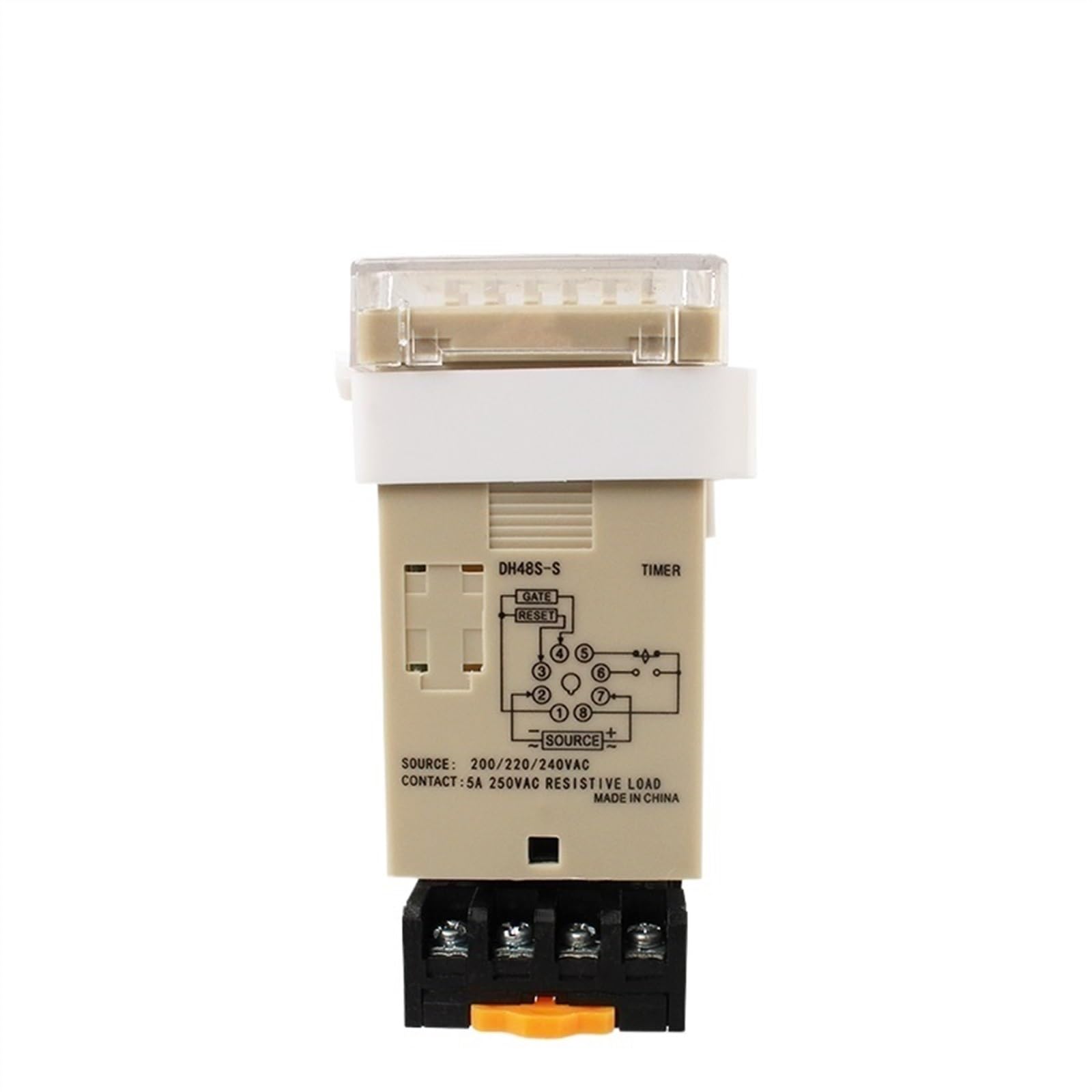 Relé de retardo programable DH48S-S 0,01 S-99990H con Base de enchufe DH48S 1Z 24v relé de tiempo 220v (Color : DH48S-1Z, Size : 220VAC)