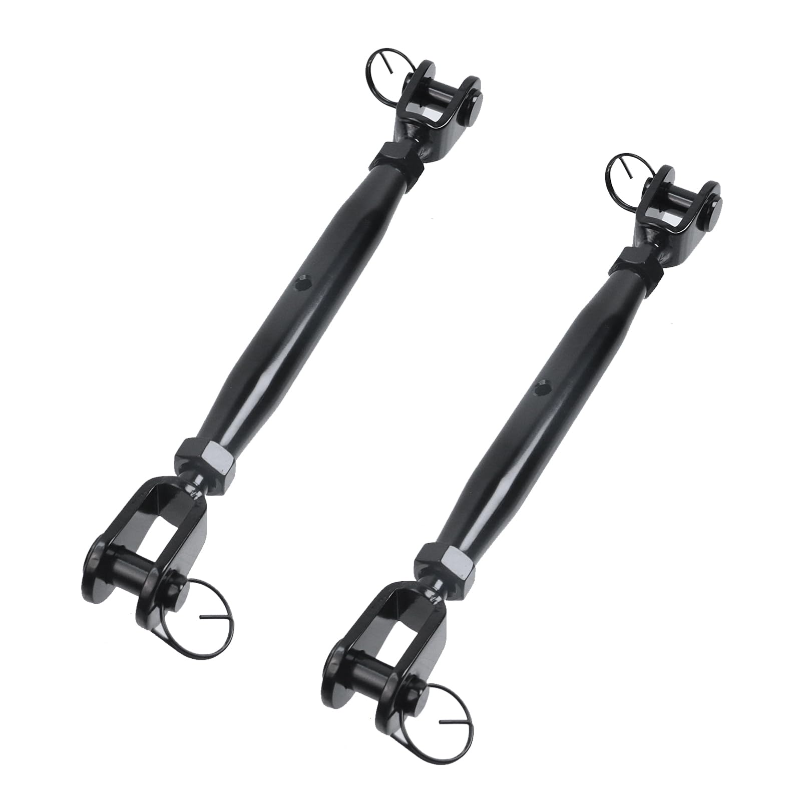 Antrader M12 Turnbuckle Jaw and Jaw Turnbuckle,Stainless Steel Turnbuckles,Black,2Pcs