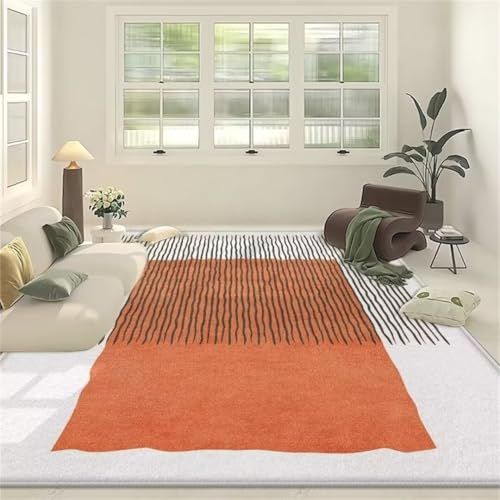 Tapis de décoration durable orange 160x230cm lavable de salon