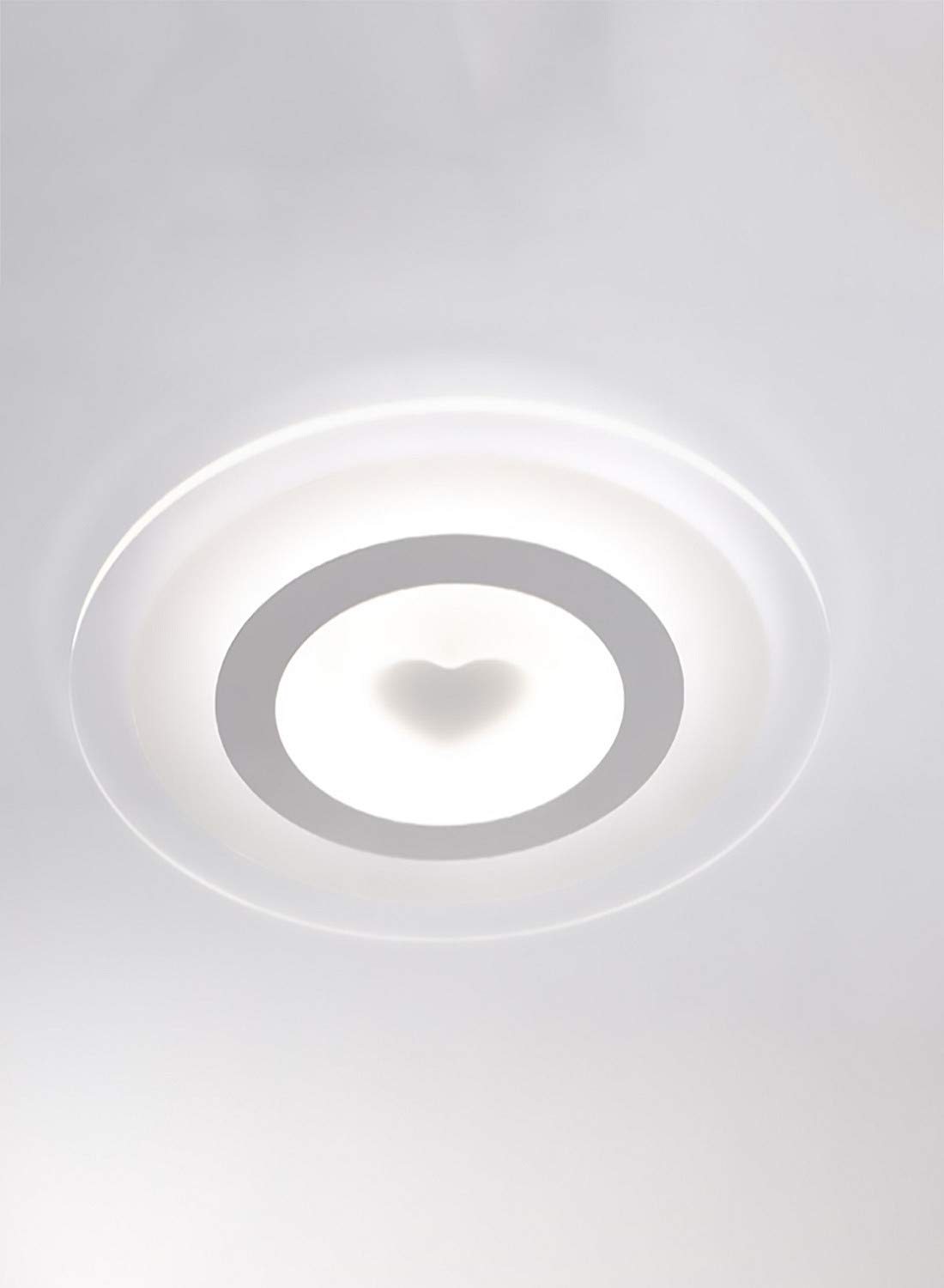 Lampa sufitowa do sypialni, balkon, korytarz, lampa sufitowa LED, okrągły wzór serca, trzypierścieniowy, ultracienki (zimny biały)