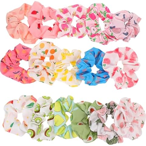 Beaupretty 16pcs Fruit Pattern Hair Scrunchies Cover