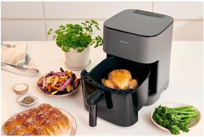 Panasonic NF-CC500SXE Air Fryer cooking a whole chicken
