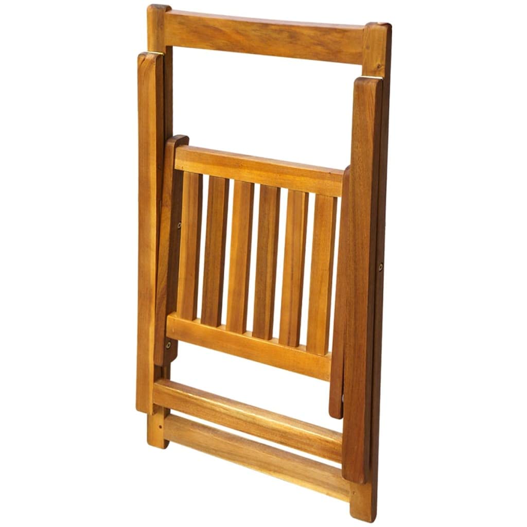 vidaXL Set Muebles Jardín Plegable 5 Piezas Mobiliario Comedor Madera Acacia
