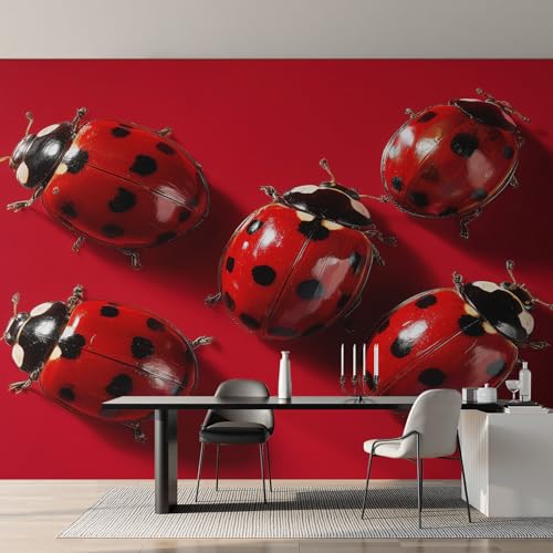 Papier peint coccinelle intissé pour masquer les défauts du mur - 3