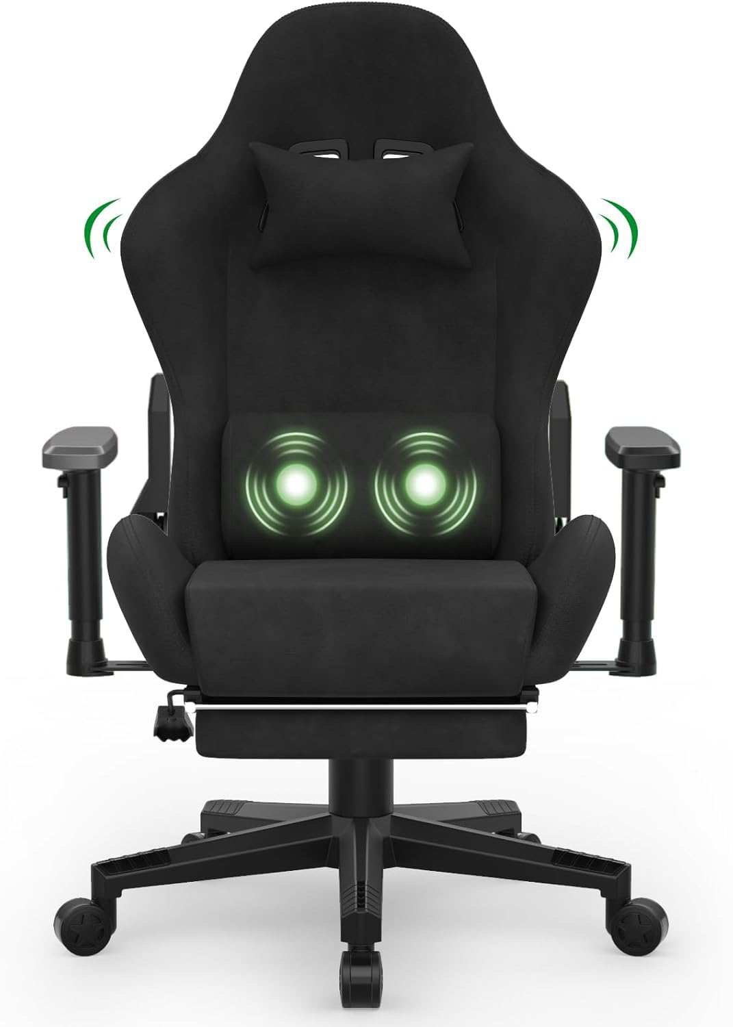 Devoko Silla para videojuegos, silla de oficina, capacidad de carga de 200 kg, silla de gaming con función de masaje, respaldo ajustable de 90 a 180°, silla para gamer, silla de gamer con reposapiés,