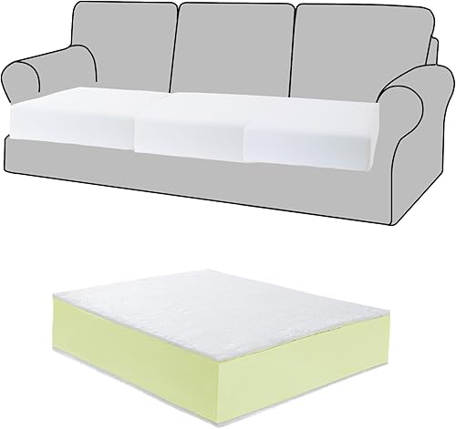 Acolchado de espuma para tapicería con revestimiento de poliéster, inserto de repuesto de cojín de sofá de alta densidad con capa de fibra Dacron,