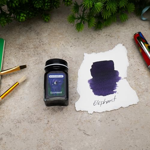 Image of Monteverde Jungle Fountain Pen Ink, 30ml, Elephant (Dark Blue) | Animal-inspired fountain pen ink with bold color, smooth flow, and creative writing personality.