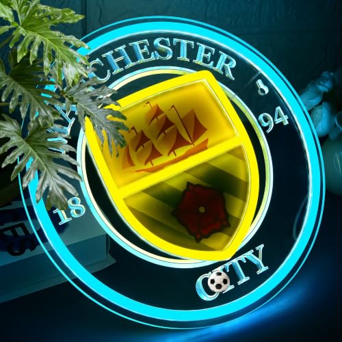 Image of Football Neon Sign for Wall Decor Soccer Team Logo LED Light for Man Cave