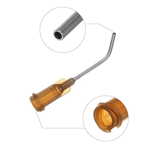 Miniatura 9 de 12 agujas dispensadoras de punta roma, calibre 20, puntas de dispensación dobladas de 45 grados, aguja dispensadora en ángulo de extremo de 1