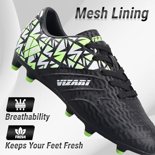 Vizari Pismo Junior Firm Ground Youth Soccer Cleats for Boys & Girls | Perfect Synthetic Boys Football Cleats with TPU Outsole | Water Resistant & Durable Sports Shoes3