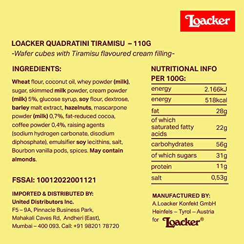 Loacker Quadratini Tiramisu - 110g