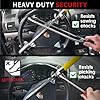 KRASER WA839Y Steering Wheel Lock High Security Bar, More Visible, Deterrent, Adjustable Double Hook Locking, Emergency Hammer, Universal Anti Theft Lock for Car, Truck, Van, Camper, Golf Cart #3