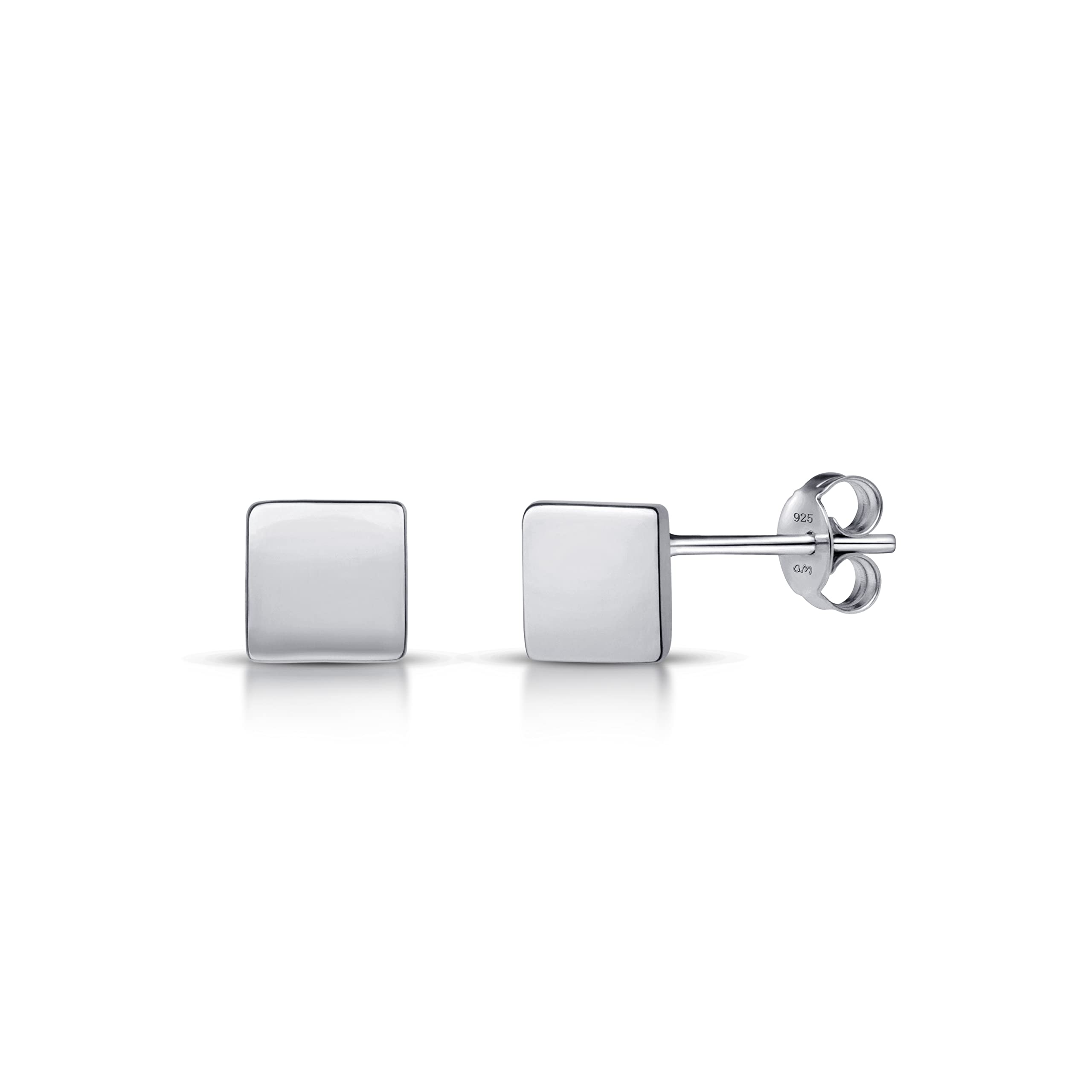 Amberta Pendientes de Botón Minimalistas para Mujer en Plata de Ley 925