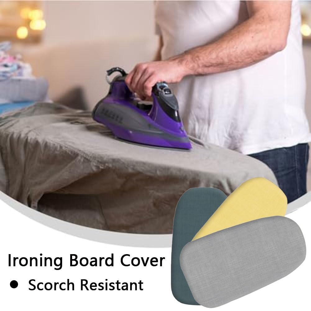 Mini funda para tabla de planchar y almohadilla extra gruesa para tablas de planchar de mesa pequeña, resistente al calor, cordón elástico amarillo (50 x 30 cm) protección