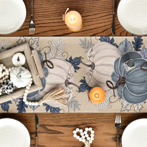 Blue and White Porcelain Pumpkin Table Runner - image 7