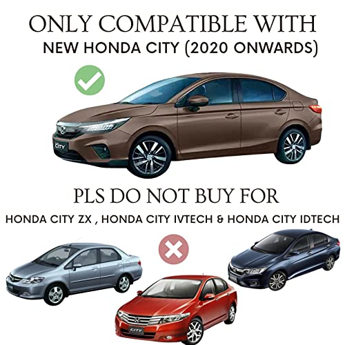 Image of Autofact Magnetic Car Sunshades Compatible with Honda New City (2020 to 2024) (Set of 4) - Easy Installation, UV Protection, Keeps Car Cool (Front 2 with Zippers, Rear 2 Without Zippers)