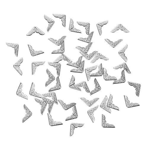 DOITOOL 50pcs Metal Book Corner Protectors Large Corner Guards for Shelves Decorative Scrapbook Photo