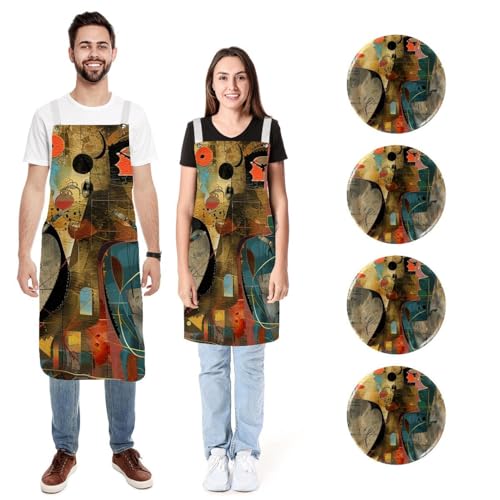 Tabliers de cuisine anti tache et imperméable lot de deux tailles
