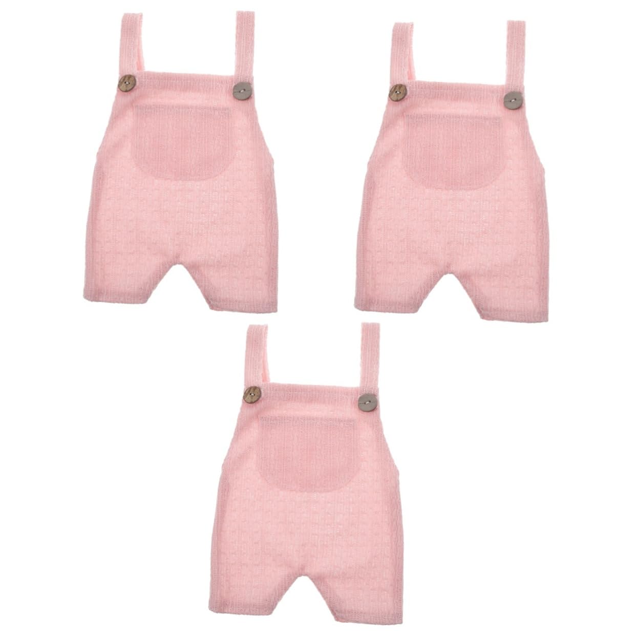 TOYANDONA 3pezzi Pagliaccetto Neonata Senza Maniche in Cotone Con Bretelle Per Outfit Estivo Comodo Alla Moda Per Fotografie Occasioni Speciali in Rosa