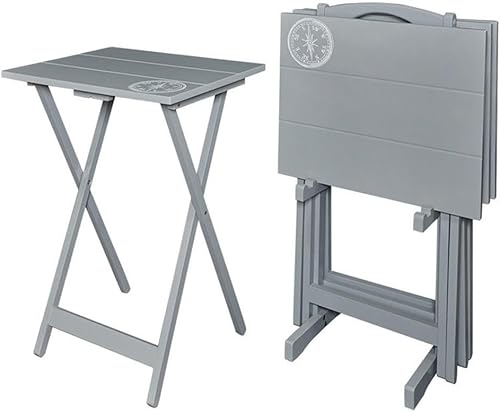 Juego de mesa de madera de transición de 5 piezas en color gris